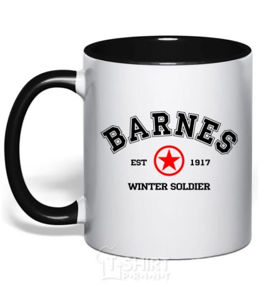 Mug with a colored handle Barnes The Winter Soldier black фото