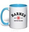 Mug with a colored handle Barnes The Winter Soldier sky-blue фото