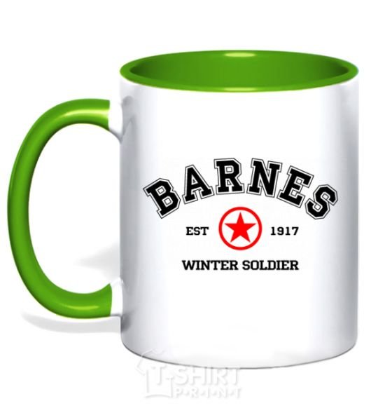 Mug with a colored handle Barnes The Winter Soldier kelly-green фото