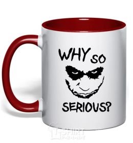 Mug with a colored handle Why so serious red фото