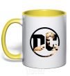 Mug with a colored handle Aquaman yellow фото