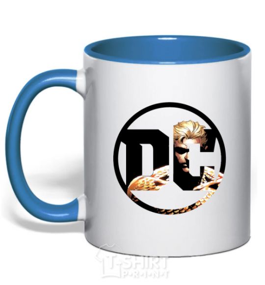 Mug with a colored handle Aquaman royal-blue фото