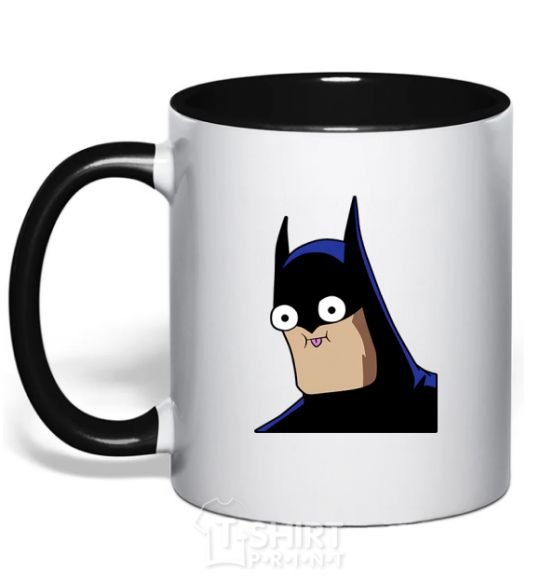 Mug with a colored handle Batman is fun black фото