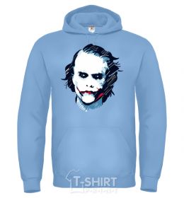 Men`s hoodie The joker is drawn sky-blue фото