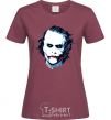 Women's T-shirt The joker is drawn burgundy фото