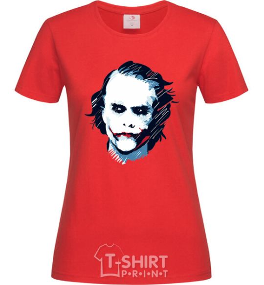 Women's T-shirt The joker is drawn red фото