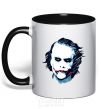 Mug with a colored handle The joker is drawn black фото