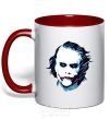 Mug with a colored handle The joker is drawn red фото