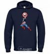 Men`s hoodie Captain America with a shield navy-blue фото