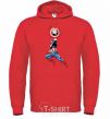 Men`s hoodie Captain America with a shield bright-red фото