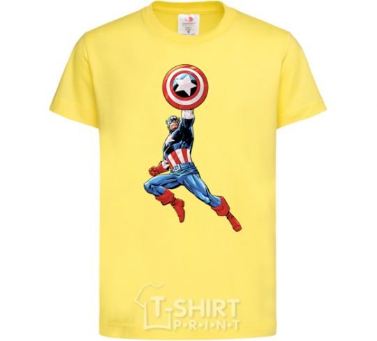 Детская футболка Капітан Америка з щитом Лимонный фото