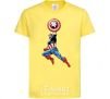 Kids T-shirt Captain America with a shield cornsilk фото