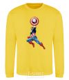 Sweatshirt Captain America with a shield yellow фото