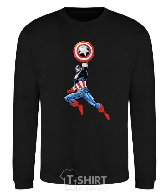 Sweatshirt Captain America with a shield black фото