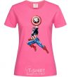 Женская футболка Капітан Америка з щитом Ярко-розовый фото