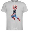 Men's T-Shirt Captain America with a shield grey фото