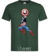 Мужская футболка Капітан Америка з щитом Темно-зеленый фото