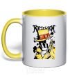 Mug with a colored handle Роршах Rorschach yellow фото