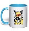 Mug with a colored handle Роршах Rorschach sky-blue фото