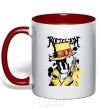 Mug with a colored handle Роршах Rorschach red фото