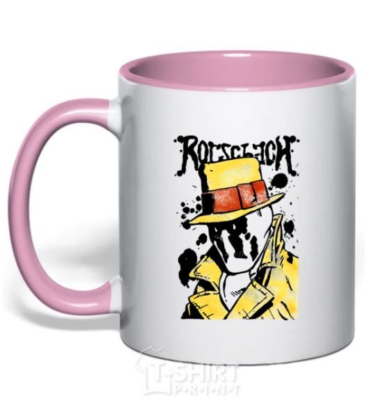 Mug with a colored handle Роршах Rorschach light-pink фото