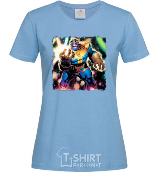 Women's T-shirt Thanos sky-blue фото