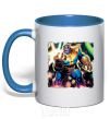 Mug with a colored handle Thanos royal-blue фото