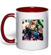 Mug with a colored handle Thanos red фото