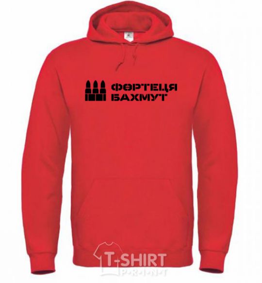 Men`s hoodie Bakhmut fortress bright-red фото
