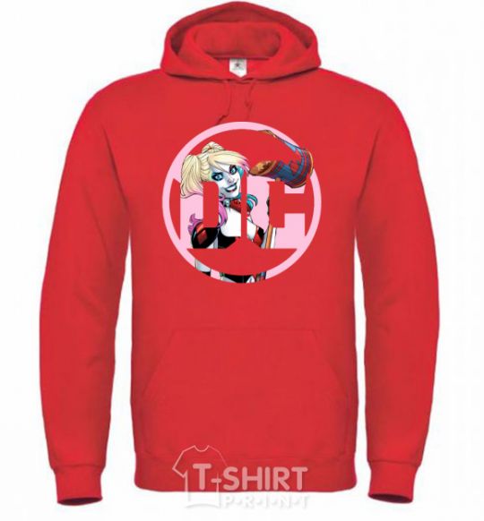 Men`s hoodie Harley Quinn DC bright-red фото