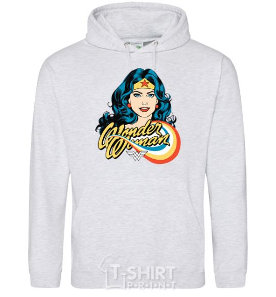 Men`s hoodie Wonder Woman sport-grey фото