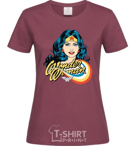 Women's T-shirt Wonder Woman burgundy фото