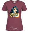 Women's T-shirt Wonder Woman burgundy фото