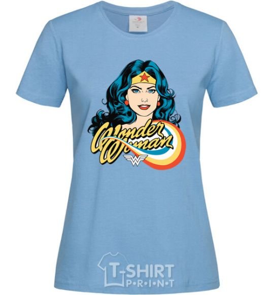 Women's T-shirt Wonder Woman sky-blue фото