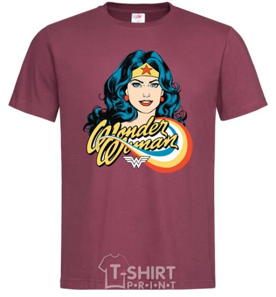 Men's T-Shirt Wonder Woman burgundy фото
