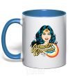 Mug with a colored handle Wonder Woman royal-blue фото