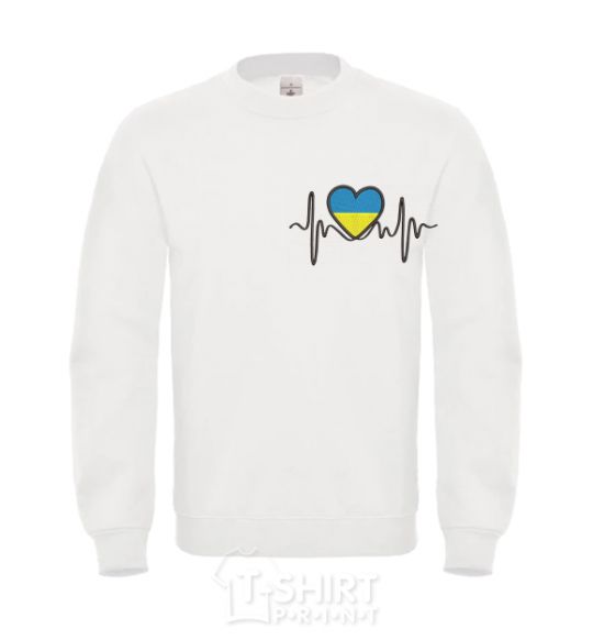 Sweatshirt HEART LINE EMBROIDERY White фото