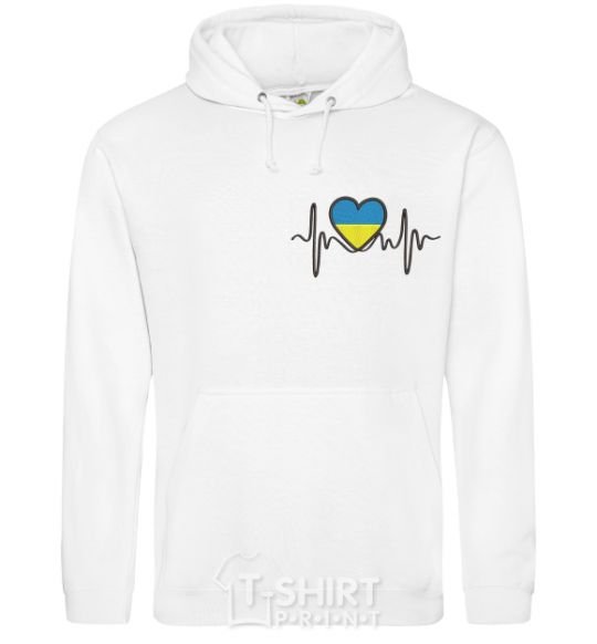 Мужская толстовка (худи) HEART LINE EMBROIDERY Белый фото