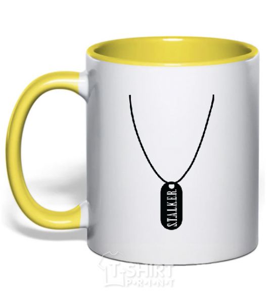 Mug with a colored handle STALKER Suspension yellow фото