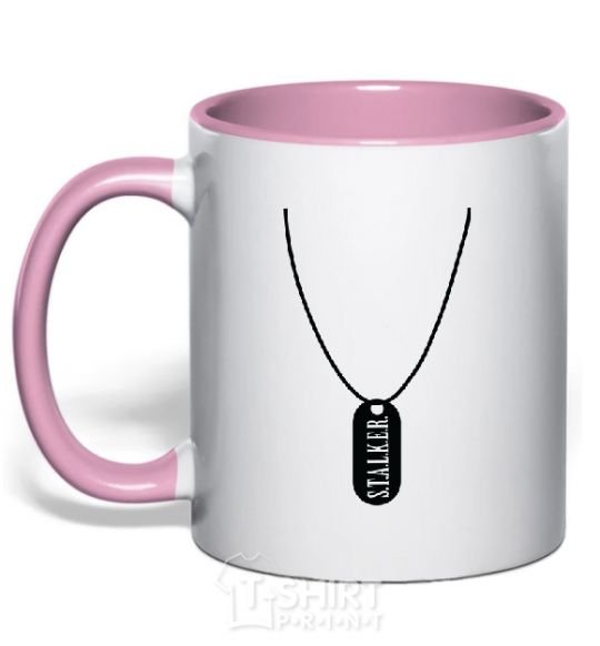 Mug with a colored handle STALKER Suspension light-pink фото