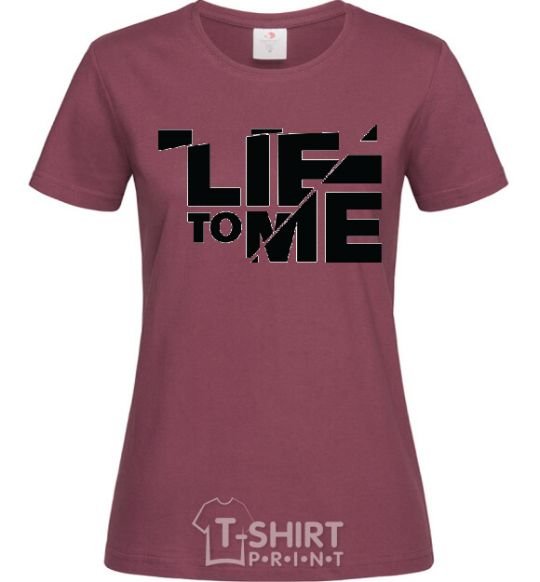 Women's T-shirt LIE TO ME burgundy фото