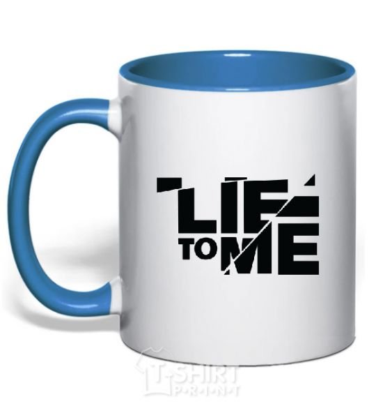 Mug with a colored handle LIE TO ME royal-blue фото