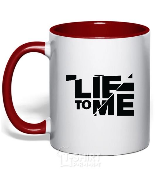 Mug with a colored handle LIE TO ME red фото