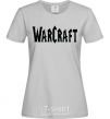 Women's T-shirt The inscription WARCRAFT grey фото