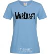 Women's T-shirt The inscription WARCRAFT sky-blue фото