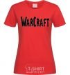 Women's T-shirt The inscription WARCRAFT red фото