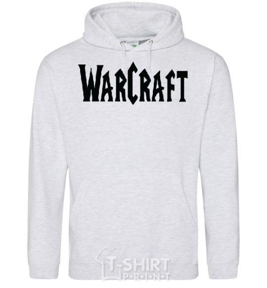 Men`s hoodie The inscription WARCRAFT sport-grey фото