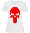 Women's T-shirt Skull red White фото