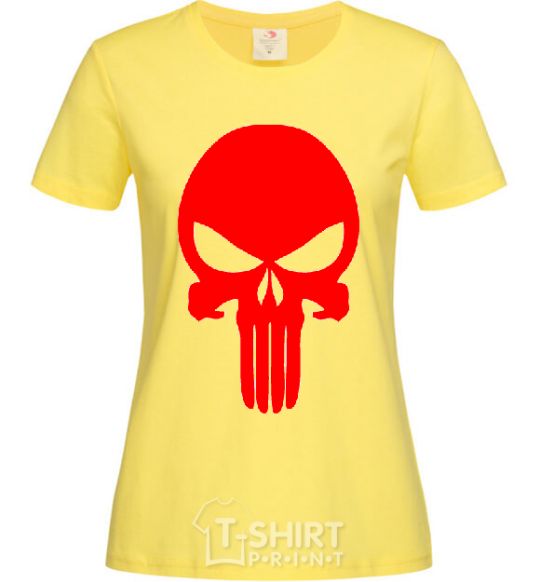 Women's T-shirt Skull red cornsilk фото