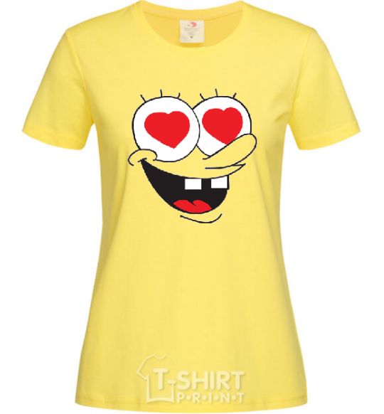 Women's T-shirt SPONGE BOB in love cornsilk фото